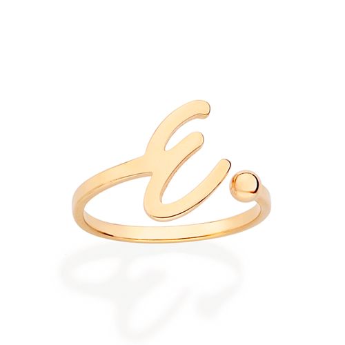 GOLD CURSIVE INITIAL RING-LETTER E