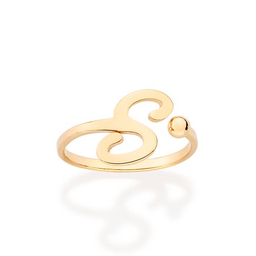GOLD CURSIVE INITIAL RING-LETTER S
