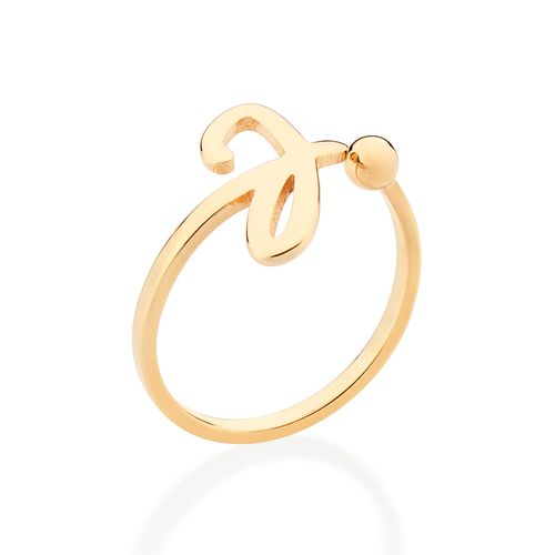 GOLD CURSIVE INITIAL RING-LETTER J