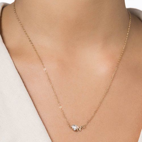 GOLD STUDDED INITIAL NECKLACE - LETTER INSERIR LETRA-LETTER N