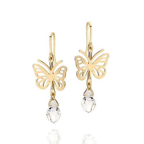 GOLD KID'S EARRING WITH CRYSTAL