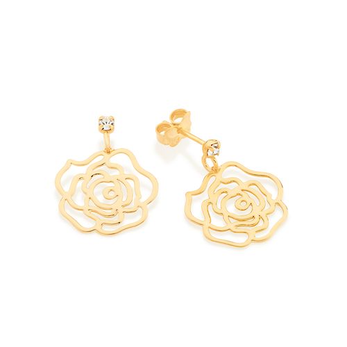 GOLD EARRING WITH CRYSTAL