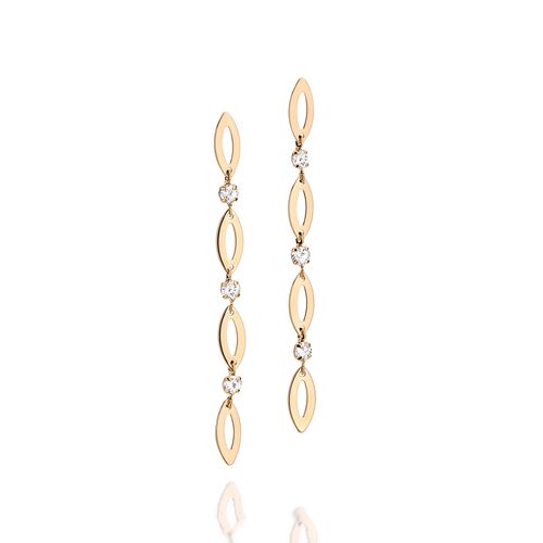 GOLD EARRING WITH CRYSTAL