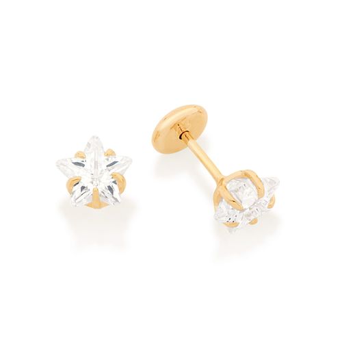 GOLD KID'S EARRING WITH ZIRCONIA