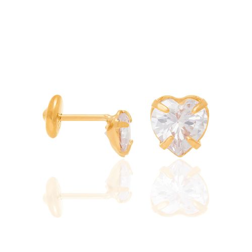 GOLD KID'S EARRING WITH ZIRCONIA