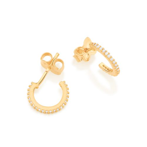 GOLD EARRING WITH ZIRCONIA
