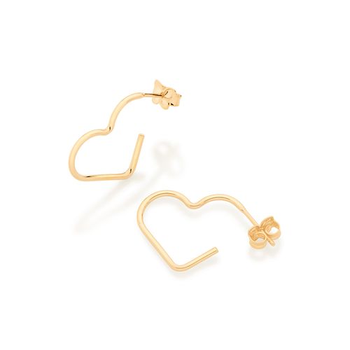 GOLD HEART SMALL HOOP EARRINGS