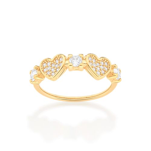 GOLD LOVELY HEART SKINNY RING