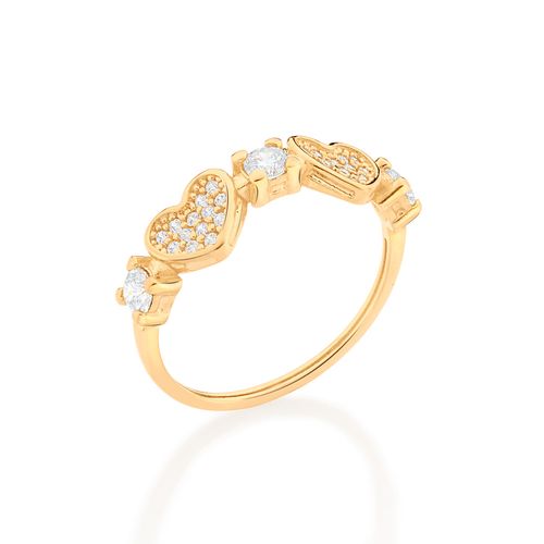 GOLD LOVELY HEART SKINNY RING