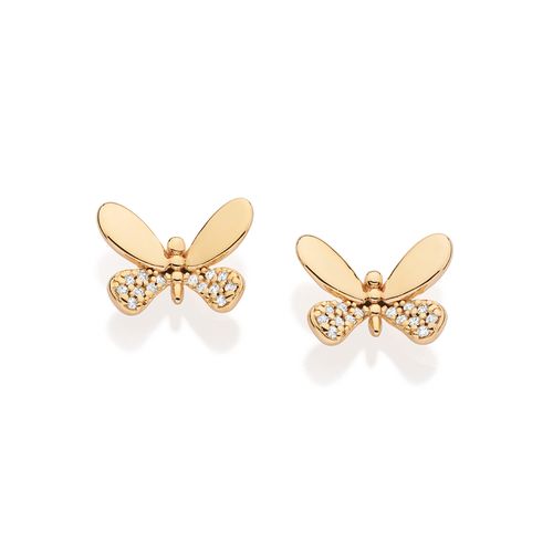 GOLD BRIGHT BUTTERFLY STUD EARRINGS