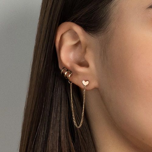 GOLD HEART EAR CUFF CHAIN