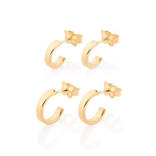 GOLD SOLID HUGGIE EARRINGS KIT