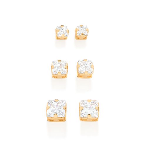 GOLD EARRING WITH ZIR