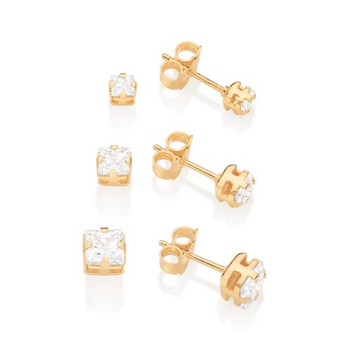 GOLD EARRING WITH ZIR