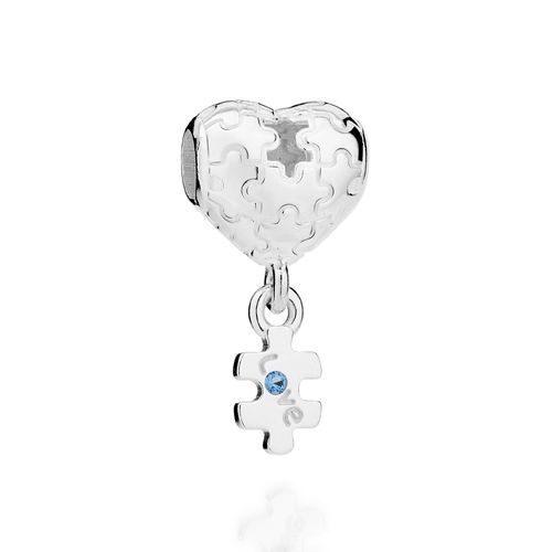 SILVER 925 AUTISM AWARENESS HEART CHARM