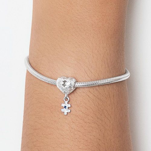 SILVER 925 AUTISM AWARENESS HEART CHARM