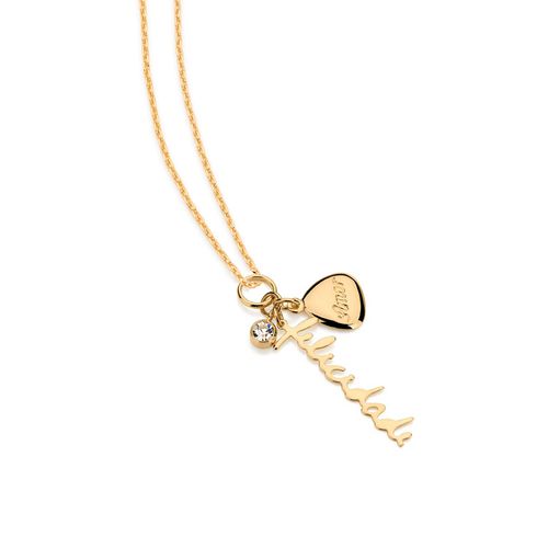 GOLD PENDANT WITH CRYSTAL