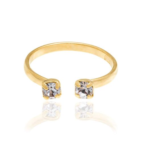 GOLD RING WITH CRYSTAL
