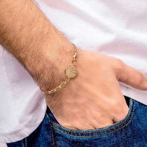 GOLD MEN S SAINT BENEDICT BRACELET SMALL