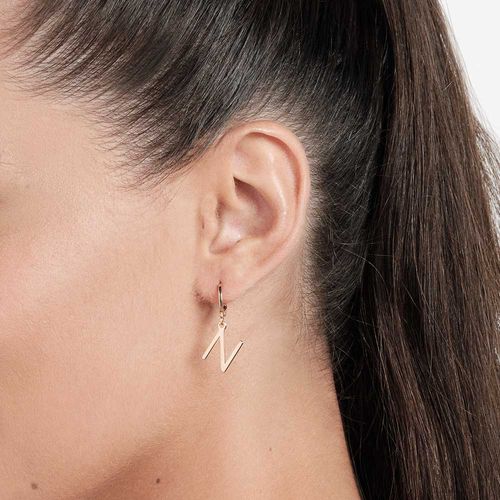 GOLD LETTER HUGGIE EARRINGS -LETTER N