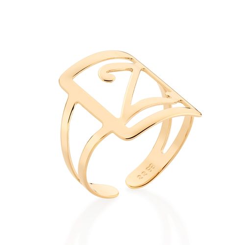 GOLD INITIAL SQUARE MAXI RING-LETTER Z