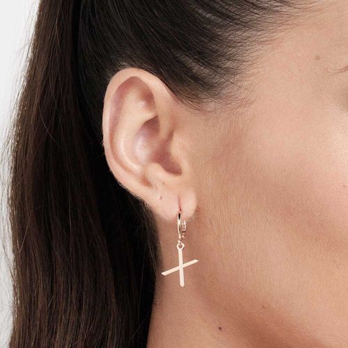 GOLD LETTER HUGGIE EARRINGS -LETTER X