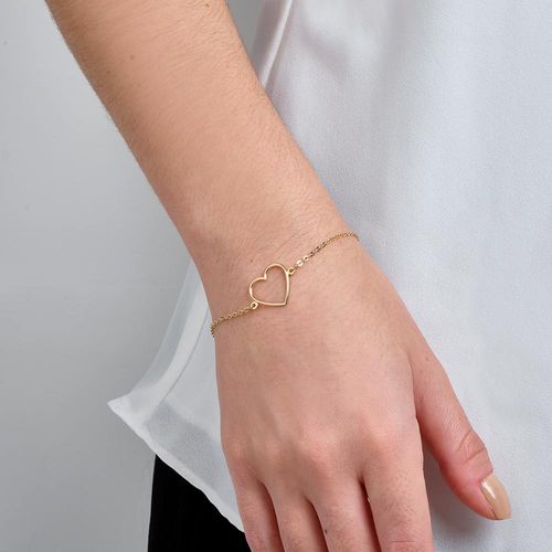 GOLD HEART OUTLINE BRACELET
