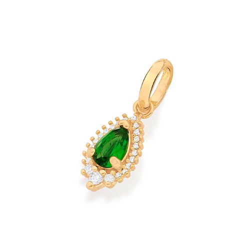 GOLD GREEN DROPLET PENDANT