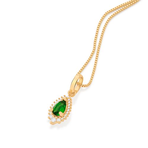GOLD GREEN DROPLET PENDANT
