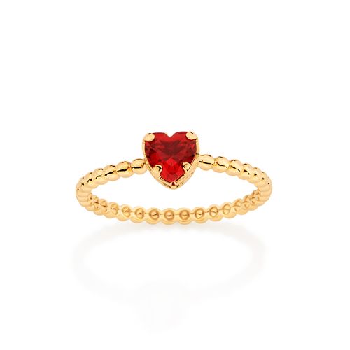 GOLD MOMMY RING IN RED