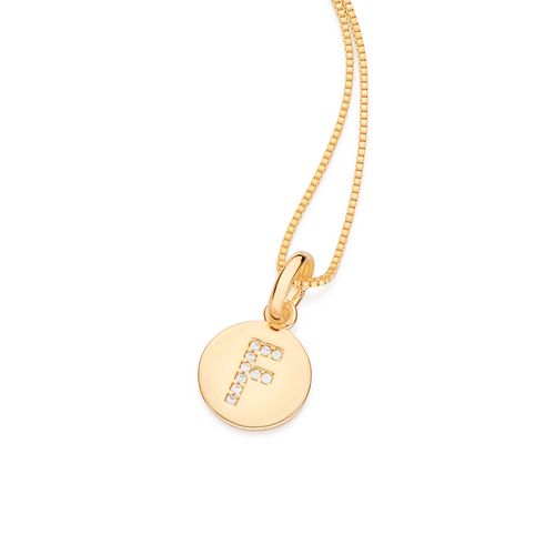 GOLD EVERYDAY INITIAL PENDANT  -LETTER F