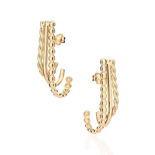 GOLD FUTURISTIC HOOP EARRINGS