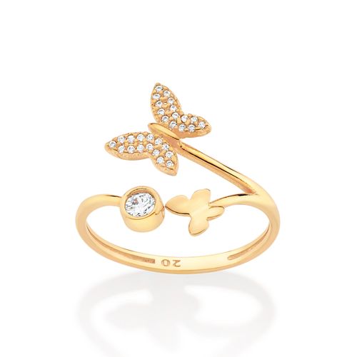GOLD BUTTERFLIES SKINNY RING
