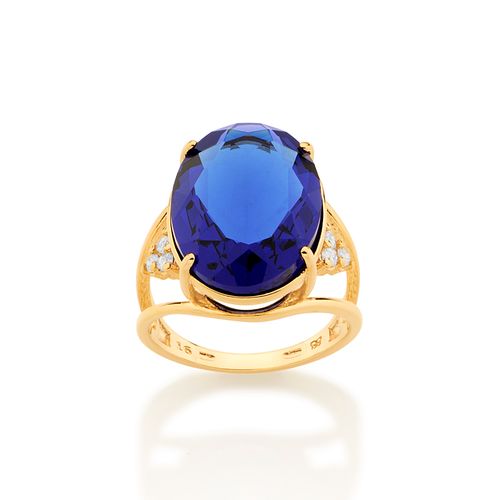 GOLD TRADITIONAL ROYALTY RING IN RED
