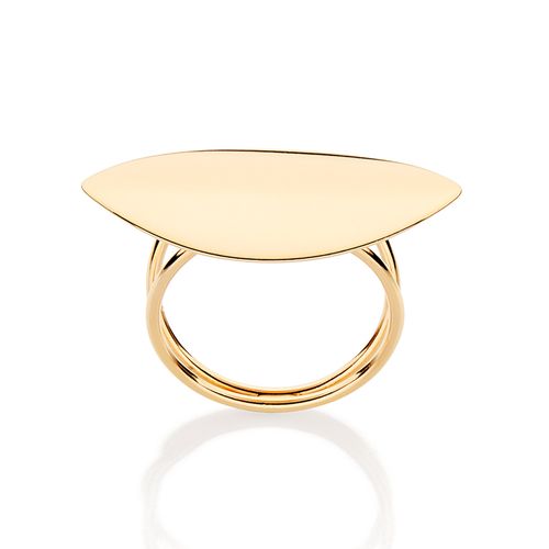 GOLD OVAL PLATE MAXI RING