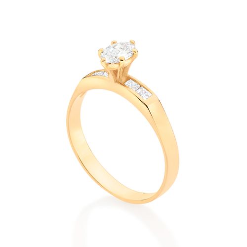 GOLD SHINNING LIGHTS ENGAGEMENT RING