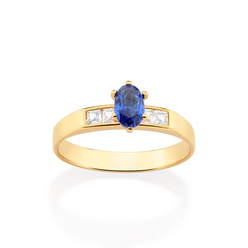 GOLD HOLIDAY SURPRISE SOLITAIRE RING IN BLUE