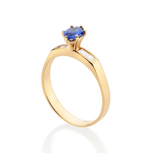GOLD HOLIDAY SURPRISE SOLITAIRE RING IN BLUE