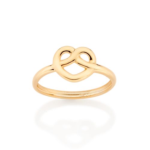 GOLD HEART KNOT SKINNY RING