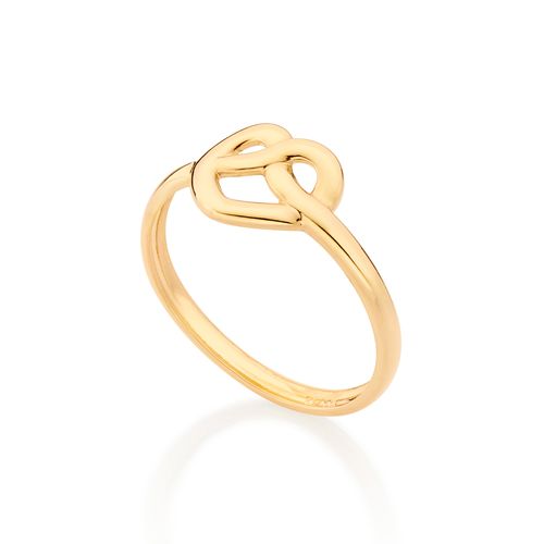 GOLD HEART KNOT SKINNY RING