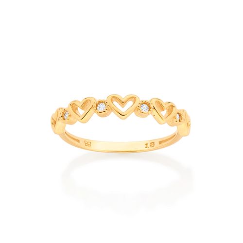 GOLD BEATING HEART SKINNY RING