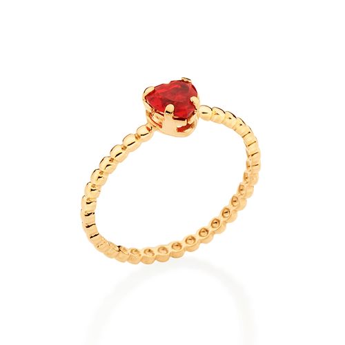 GOLD MOMMY RING IN RED