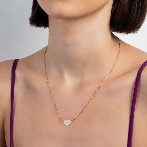 GOLD INITIAL HEART NECKLACE-LETTER P