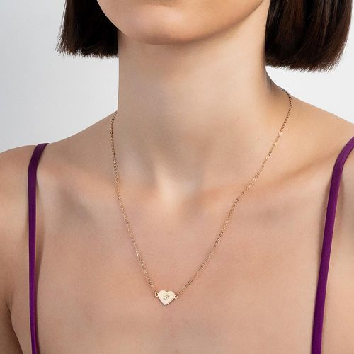 GOLD INITIAL HEART NECKLACE-LETTER F