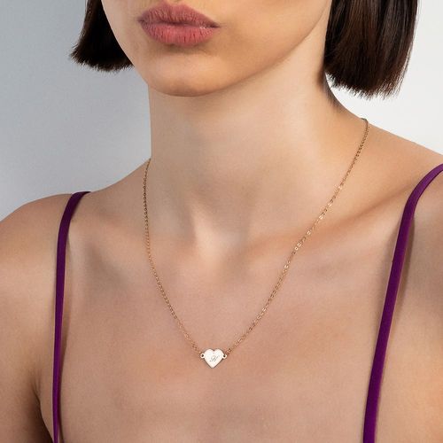 GOLD INITIAL HEART NECKLACE-LETTER H
