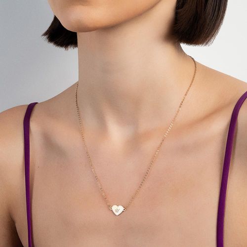 GOLD INITIAL HEART NECKLACE-LETTER U