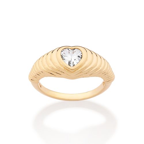 GOLD LOVE RIPPLE SKINNY RING