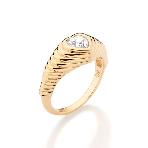 GOLD LOVE RIPPLE SKINNY RING
