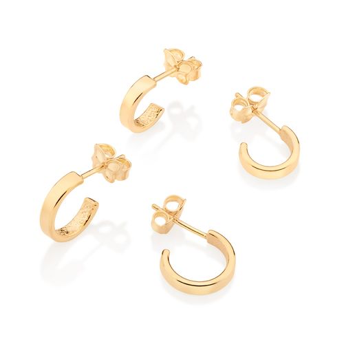 GOLD SOLID HUGGIE EARRINGS KIT
