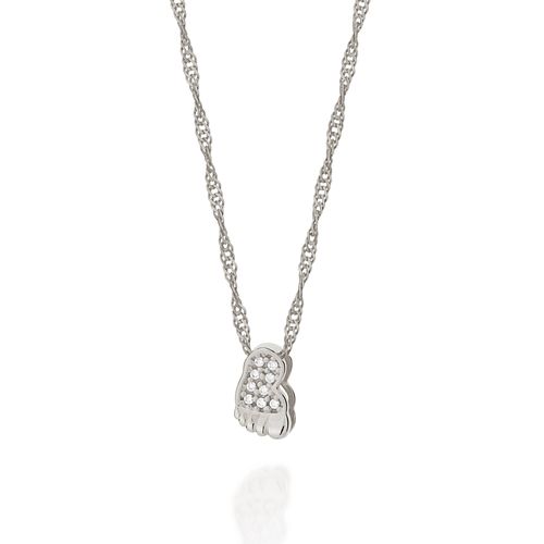 RHODIUM PLATED PENDANT WITH ZIRCONIA